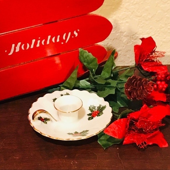 4/$35 Vintage Lefton Porcelain Holidays Candle Holder - Picture 1 of 4